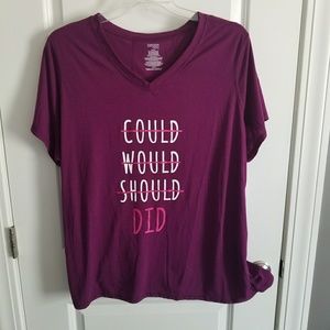 3x danskin now "Did" Ruched t-shirt,  EUC